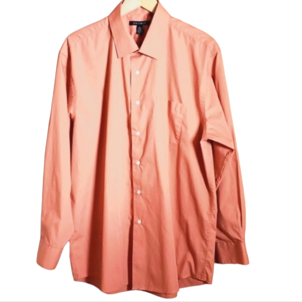 👔 IVY CREW XL 17- 17.5 34/ 35 ORANGE LONGSLEEVE BUTTON DOWN